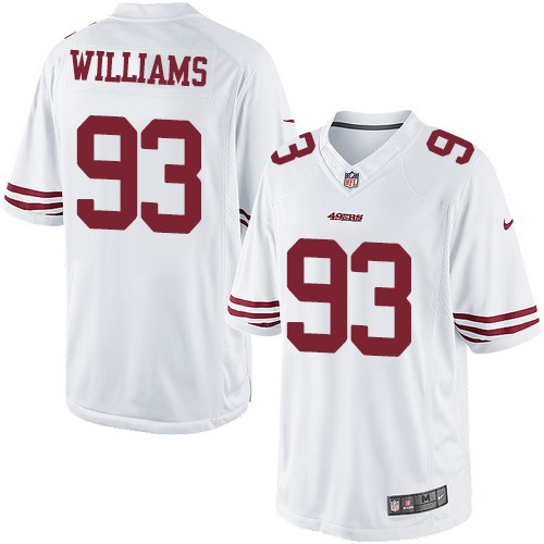 Men's Limited Ian Williams Nike Jersey White Road - #93 NFL San Francisco 49ers